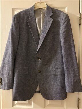 Stafford Men's Heathered Blue Sport Coat Blazer